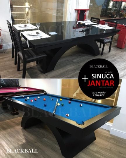 Mesa de Sinuca e Jantar BLACKBALL® Ártemis
