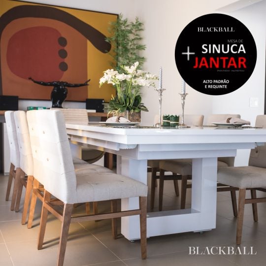 Mesa de Sinuca, Bilhar e Jantar BLACKBALL® Apolo